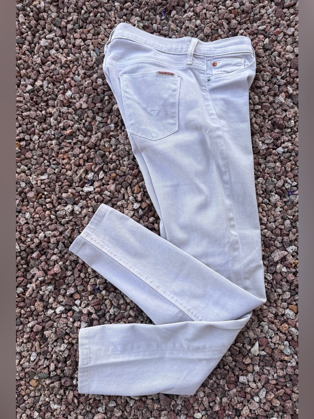 HUDSON Jeans Nico Super Skinny Mid-Rise 26x28 Ankle Beige/Tan - SMALL STAIN